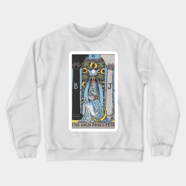 The High Priestess, Raider Waite tarot, Divination Tarot Crewneck Sweatshirt by snowshade